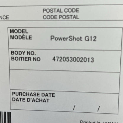 Canon PowerShot G12 10MP Digital Point & Shoot Camera EUC  With Original Box