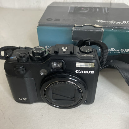 Canon PowerShot G12 10.0MP Digital Camera Black W/ Box & Accessories