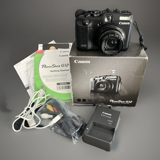 Canon PowerShot G12 10MP Digital Point & Shoot Camera EUC  With Original Box